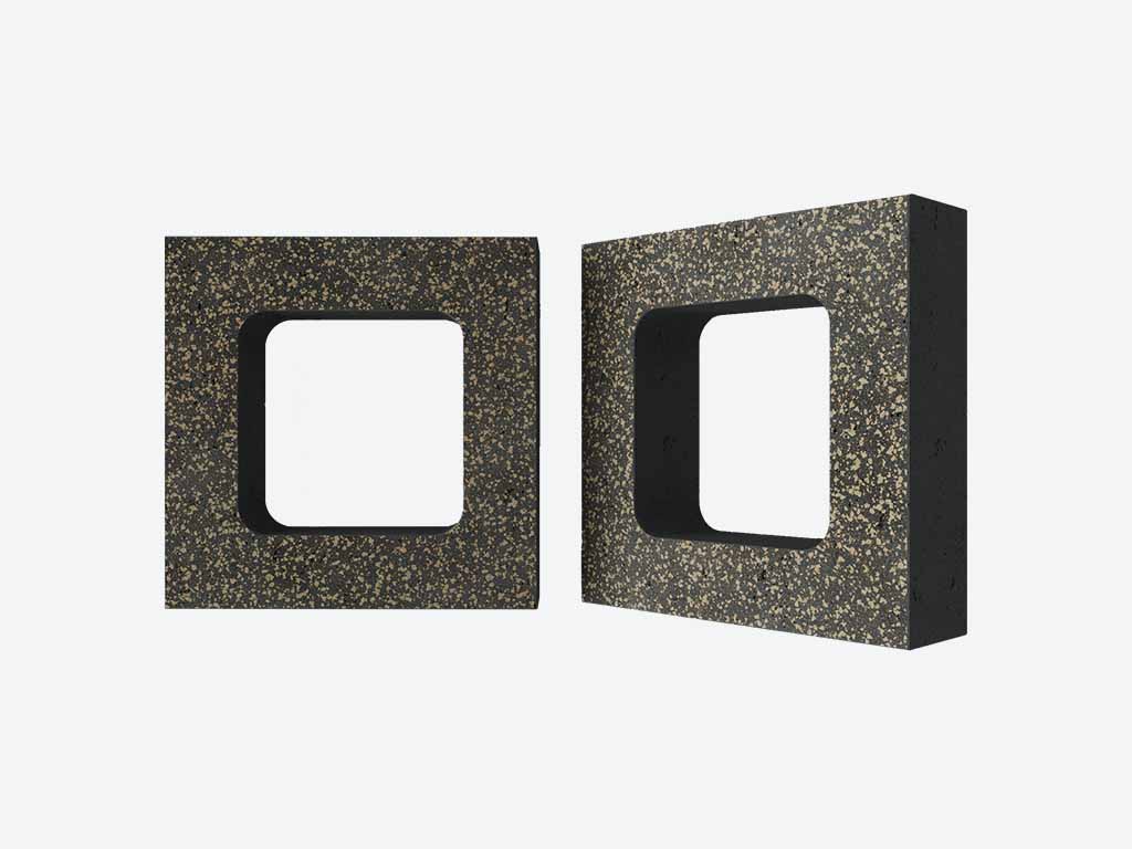 Декоративный бриз-блок Mesterra Кобого / Cobogo 0401, черный LUX, 250*250*90 мм