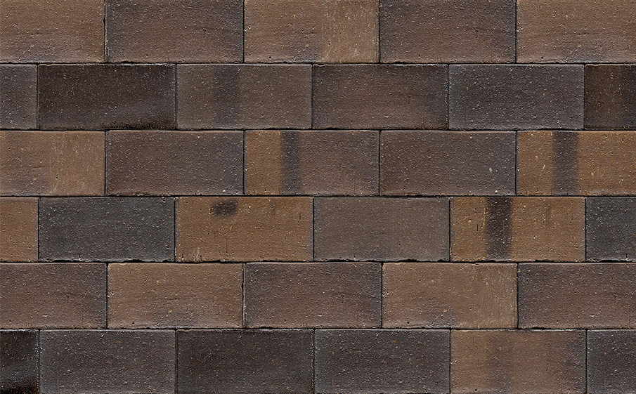 Клинкерная брусчатка Westerwaelder Klinker PK833A Schwarz-braun, 200*100*52 мм