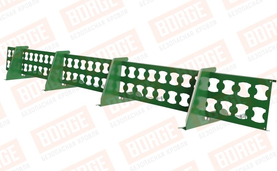Снегозадержатель решетчатый Borge для черепичной кровли оцинкованный RAL 6002, 2,5 м