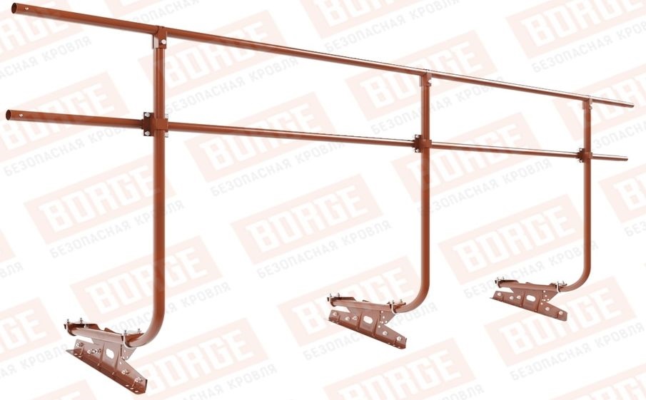 Кровельное ограждение Borge для фальцевой кровли оцинкованное RAL 8004, 300*90 см