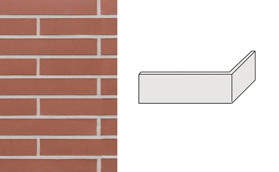 Клинкерная плитка угловая Roben Melbourne glatt, 365*52*115*14 мм