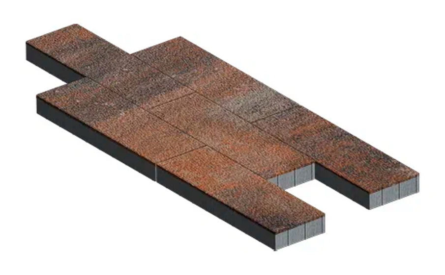 Плитка тротуарная SteinRus Аликанте Б.2.П.8 Native, ColorMix Рей, 900*300*80 мм