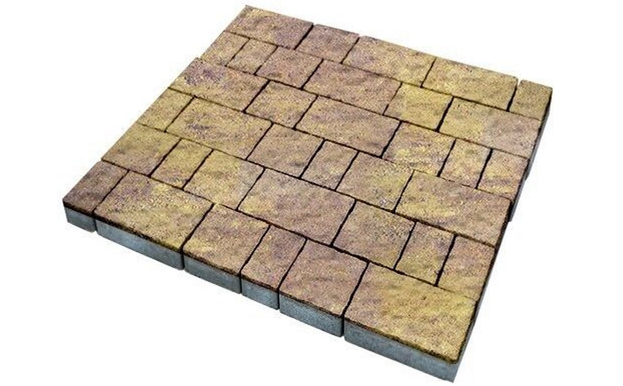 Плитка тротуарная SteinRus Старый город Б.2.Фсм.6, Old-age, ColorMix Тахель, толщина 60 мм