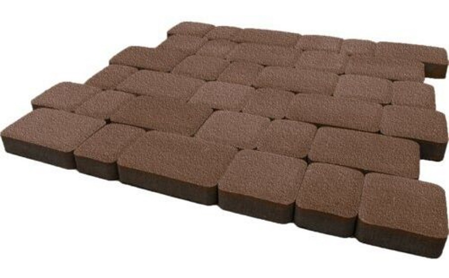 Плитка тротуарная SteinRus Инсбрук Альт Б.1.Фсм.6, Old-age, коричневый, толщина 60 мм