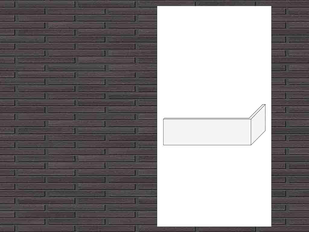 Гибкий кирпич StoCleyer Brick, угловой элемент 4/4 corner, 11130 черный, 400/100*40*4-8 мм