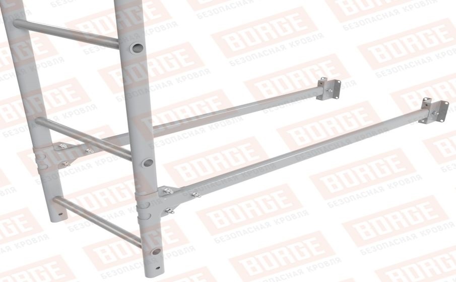 Лестница фасадная Borge (верхняя секция) оцинкованная RAL 7004, 1,8 м