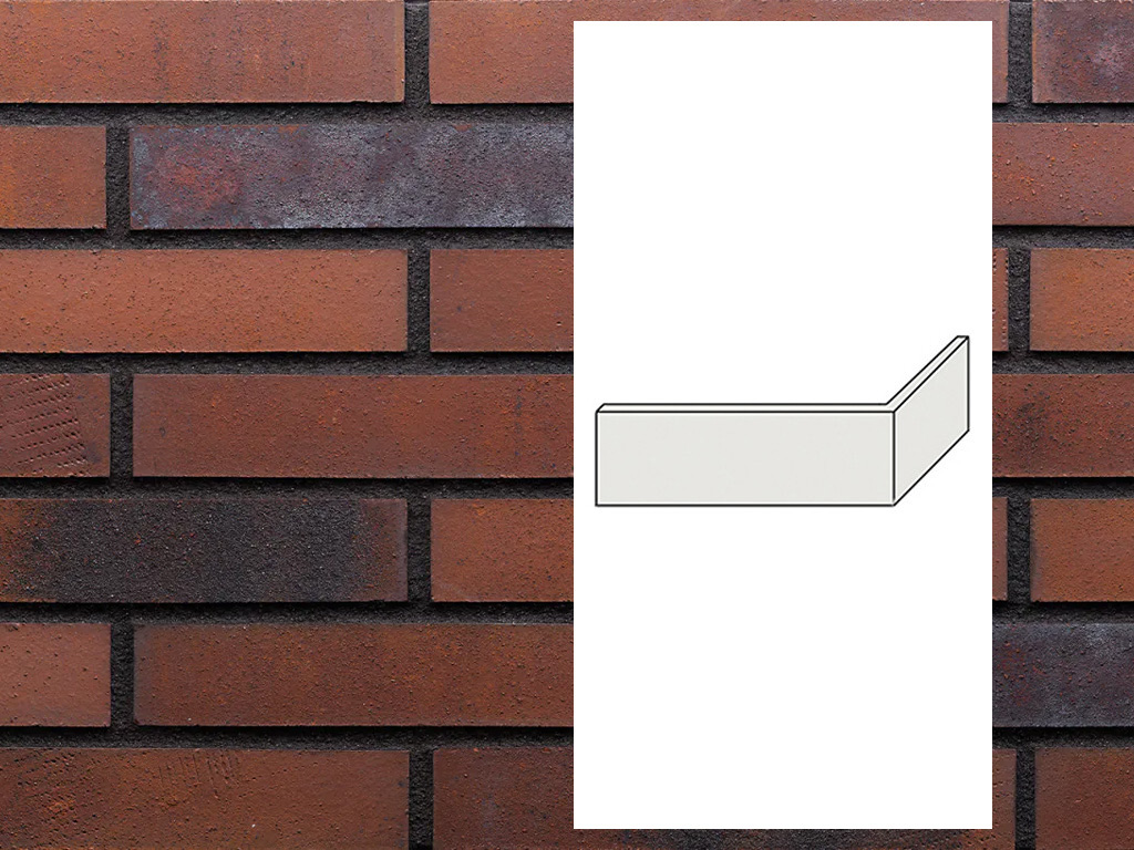 Клинкерная плитка угловая King Klinker Old Castle Loft city HF76, 240*52*115*14 мм