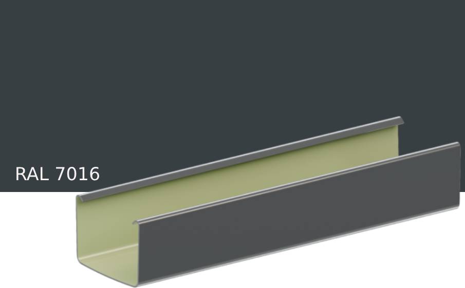 Желоб квадратный KROP PVC Квадрат для системы D 135/80*80 мм, RAL 7016, 4 м