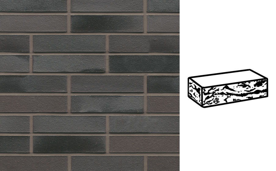 Кирпич клинкерный Muhr 15 Schwarz-bunt Edelglanz готик, 290*90*71 мм