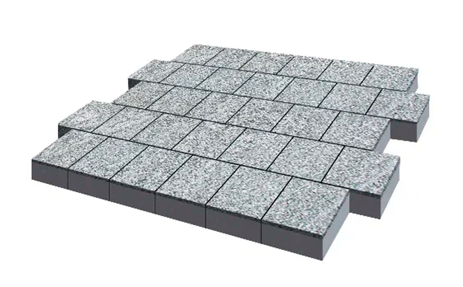 Плитка тротуарная SteinRus, Valencia Б.3.К.8, Backwash, Гранит, 300*300*80 мм