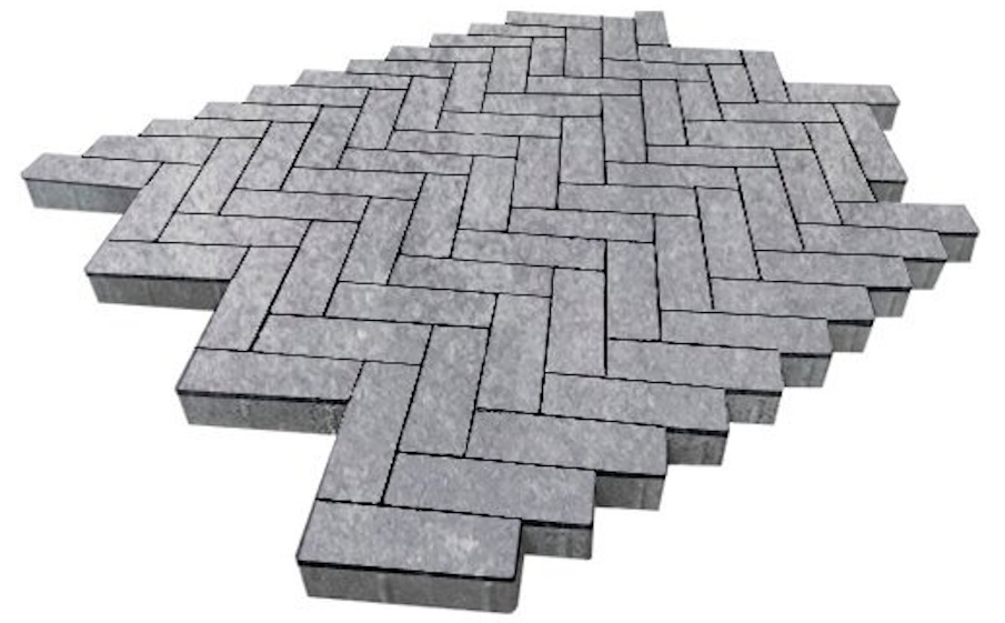 Плитка тротуарная SteinRus Паркет Б.2.П.6, гладкая, ColorMix Монохром, 210*70*60 мм