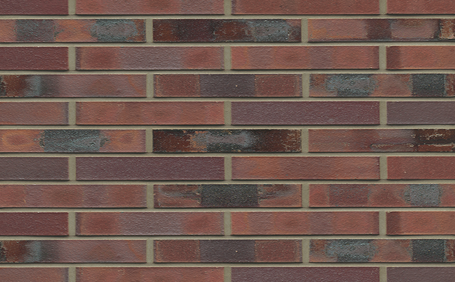Кирпич клинкерный Muhr 04KS Rotbraun-bunt Kohle Spezial гладкий, 290*60*40 мм