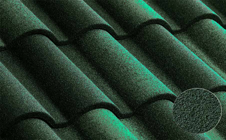Композитная черепица рядовая Metrotile Romana Dark green