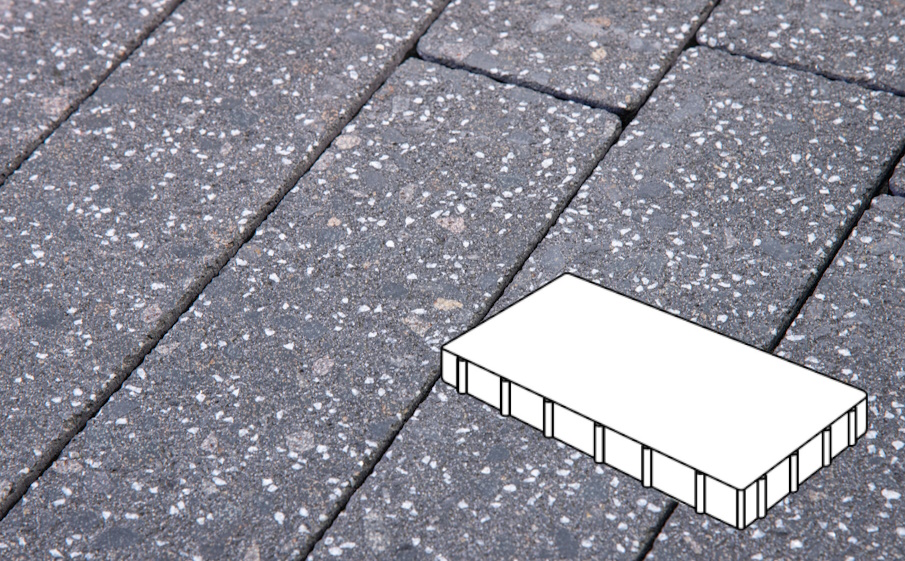 Плитка тротуарная Готика Granite FINERRO, Плита Б.6.П.8, Ильменит 600*300*80 мм