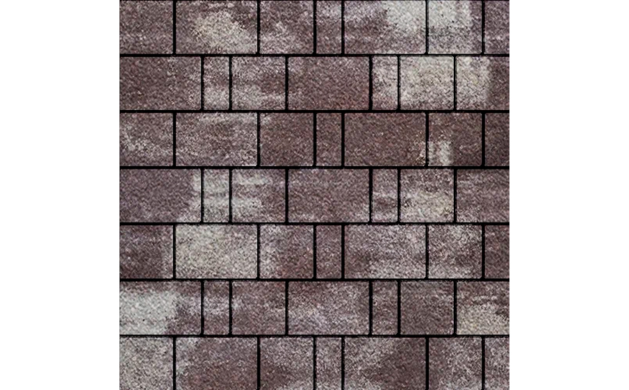 Плитка тротуарная SteinRus Бергамо А.6.Псм.4 Native, ColorMix Браун, толщина 40 мм