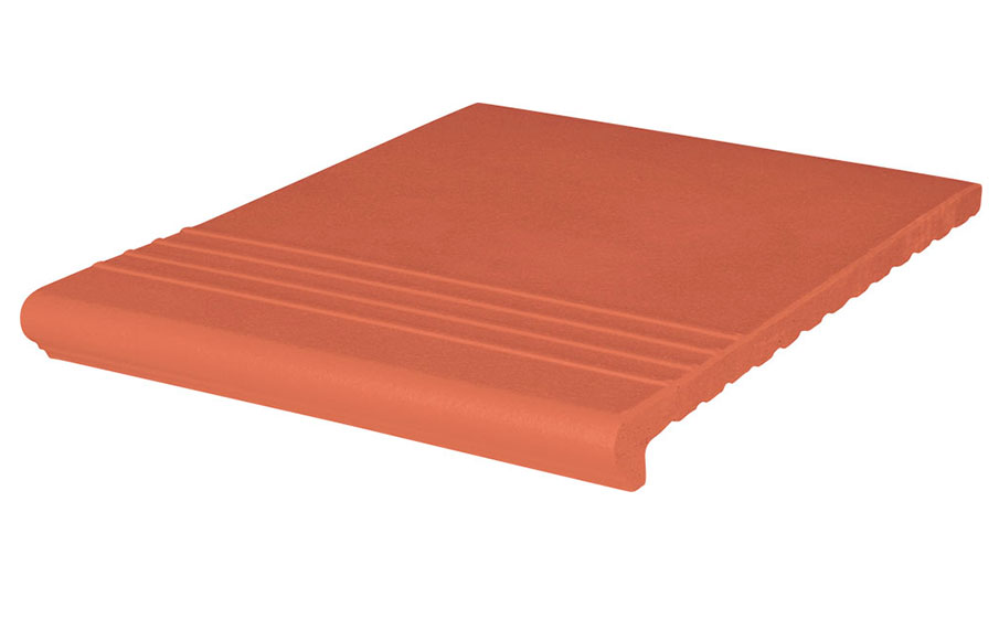 Клинкерная ступень венецианская рифленая King Klinker  01 Ruby red, 330*245*14 мм