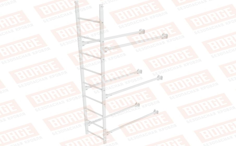 Лестница фасадная Borge (нижняя секция) оцинкованная RAL 9003, 2,7 м