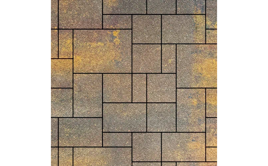 Плитка тротуарная SteinRus Инсбрук Альпен А.7.Псм.4, Native, ColorMix Тоскана, толщина 40 мм