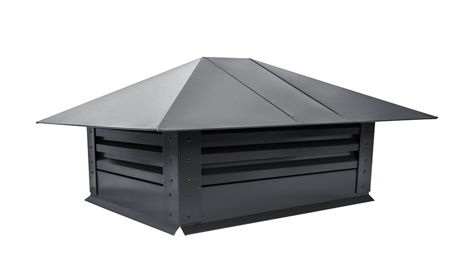 Дымник на трубу Grand Line с жалюзи 520*390 мм 0,5 GreenCoat Pural BT matt с пленкой RR 23 темно-серый