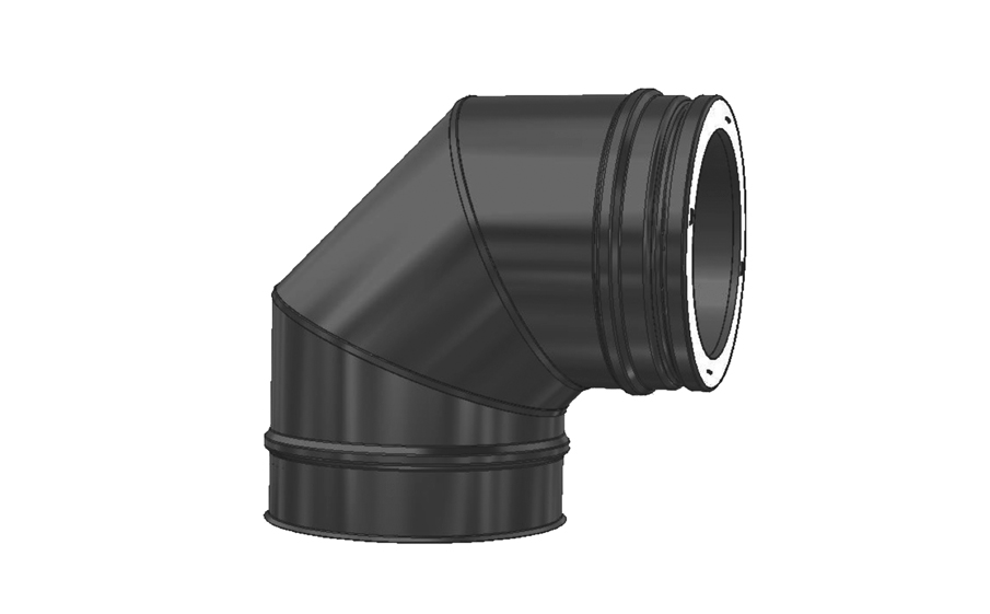 Отвод Schiedel PERMETER 25 T450 NI 90 град. черный, D 130/180 мм