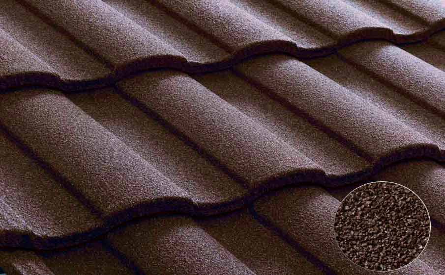 Композитная черепица рядовая Metrotile Roman Brown