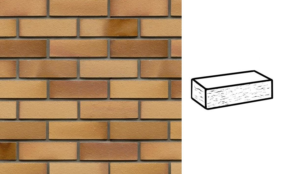 Кирпич клинкерный Muhr 06EG Hellbraun-bunt Edelglanz рустик, 240*115*71 мм