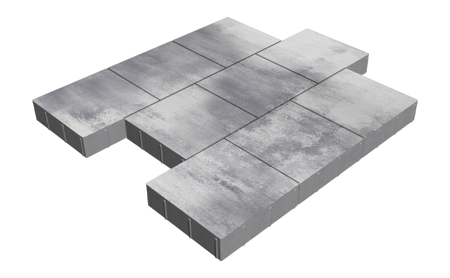 Плитка тротуарная SteinRus Валенсия Б.3.К.8, гладкая, Монохром, 300*300*80 мм