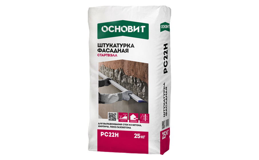Фасадная штукатурка Профи Основит СТАРТВЭЛЛ PC22 H (ранее серия БИГВЭЛЛ Т-22) 25 кг