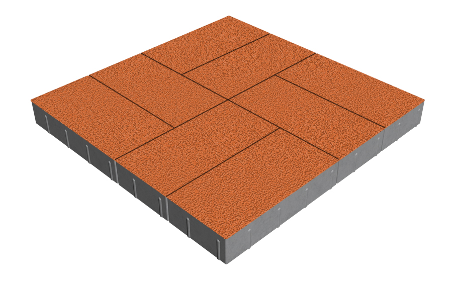 Плитка тротуарная SteinRus Грас Б.4.П.8, Native, оранжевый, 400*200*80 мм