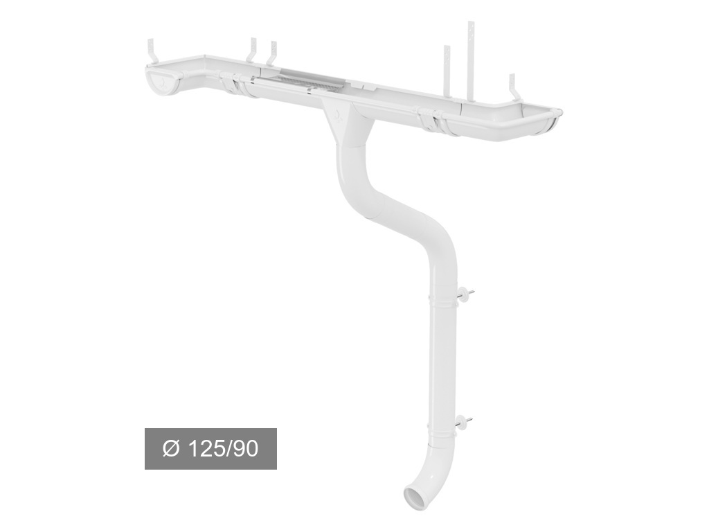 Водосточная система Aquasystem PE dRain 125/90 мм RR 20