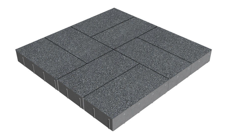 Плитка тротуарная SteinRus Грас Б.4.П.8, Antico, графит, 400*200*80 мм