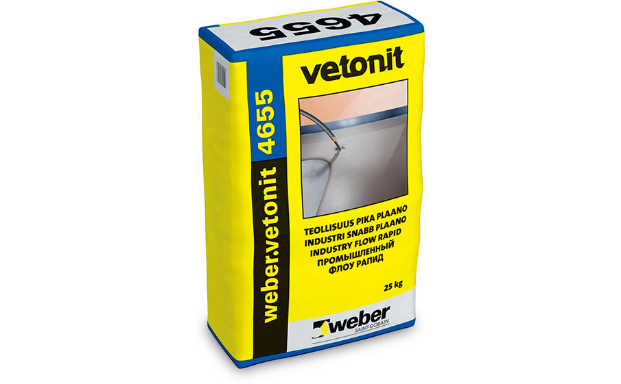 Наливной пол weber.vetonit 4655 (Industry Flow Rapid), серый, 25 кг