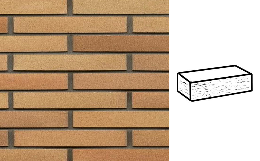 Кирпич клинкерный Muhr 06 Hellbraun-bunt рустик, 290*90*40 мм