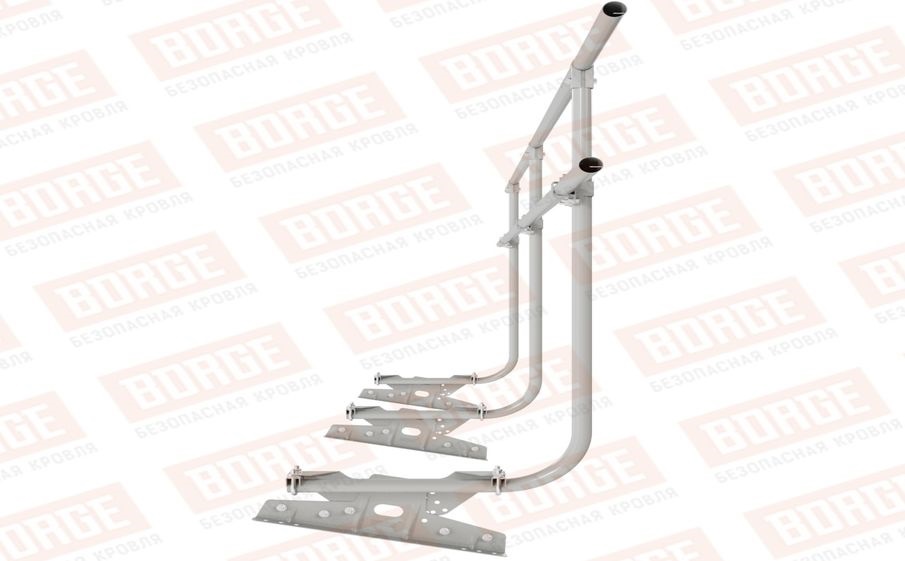 Кровельное ограждение Borge для фальцевой кровли оцинкованное RAL 9006, 300*120 см
