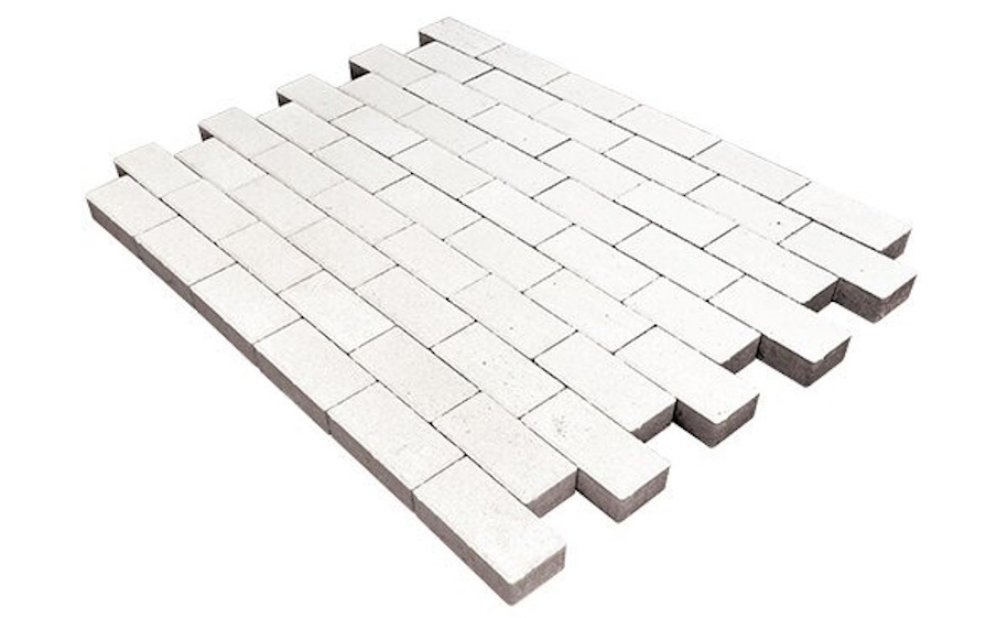 Плитка тротуарная SteinRus Прямоугольник В.6.П.8, гладкая, белый, 200*100*80 мм