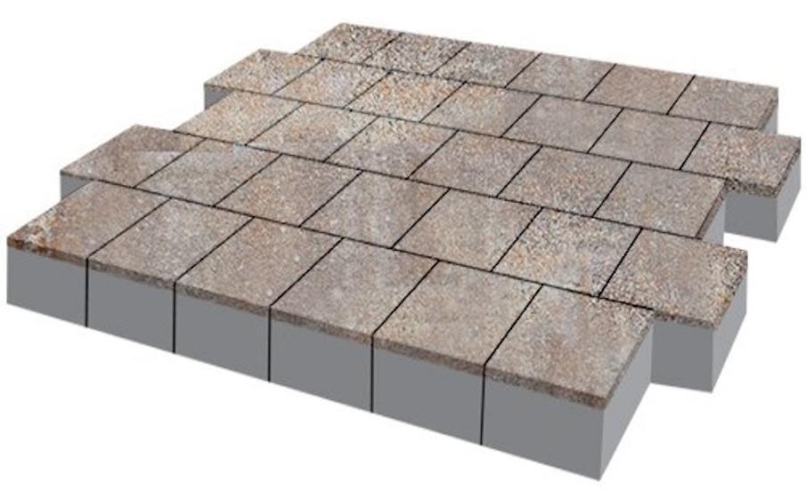 Плитка тротуарная SteinRus Армор В.2.К.8, гладкая, ColorMix Берилл, 100*100*80 мм
