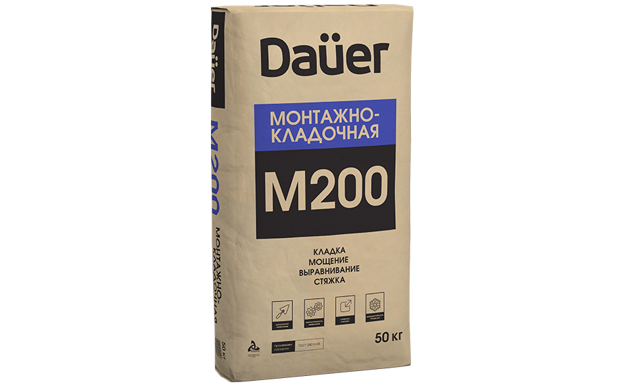 Сухая смесь Dauer монтажно-кладочная, М-200, 50 кг