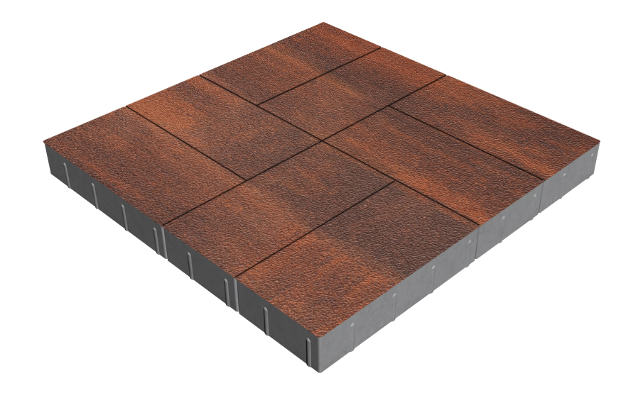Плитка тротуарная SteinRus Грас Б.4.П.8, Native, Брук, 400*200*80 мм
