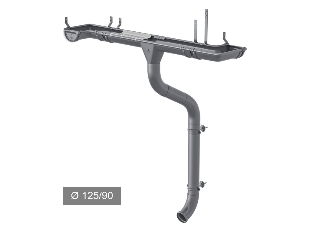Водосточная система Aquasystem PE dRain 125/90 мм RAL 7024