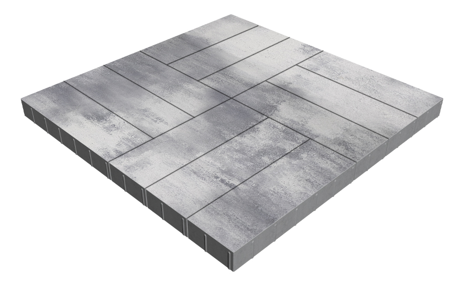 Плитка тротуарная SteinRus Гранада Б.7.П.8, гладкая, Монохром, 600*200*80 мм