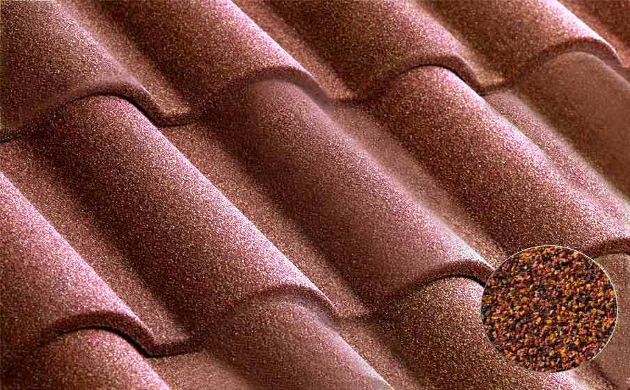 Композитная черепица рядовая Metrotile Romana Burgundy