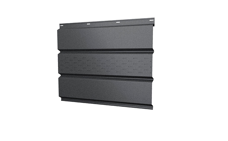 Софит Grand Line металлический центральная перфорация 0,5 Satin Matt TX с пленкой RAL 7024