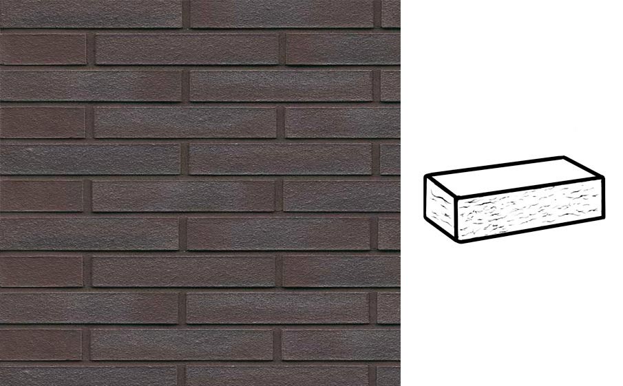Кирпич клинкерный Muhr 20 Graphitschwarz рустик, 240*90*40 мм