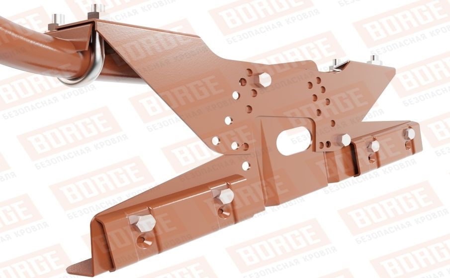 Кровельное ограждение Borge для фальцевой кровли оцинкованное RAL 8004, 300*120 см