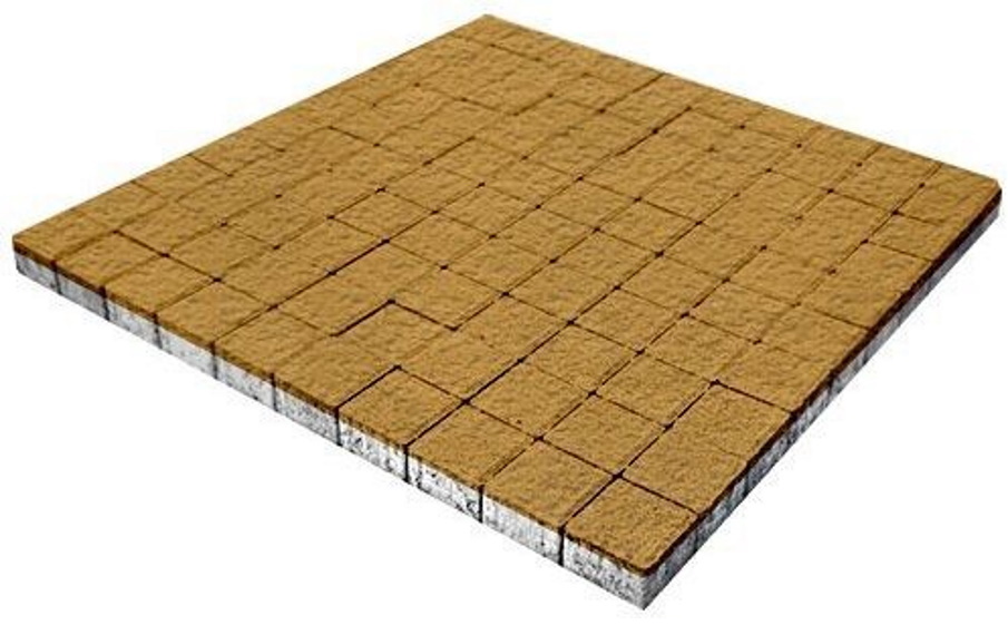 Плитка тротуарная SteinRus Квадрат малый Б.2.К.6, Old-age, желтый, 100*100*60 мм