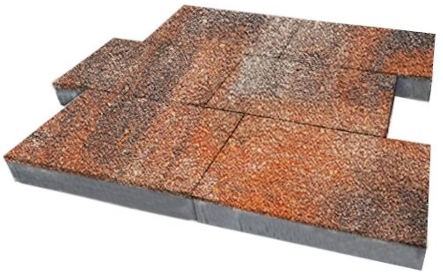 Плитка тротуарная SteinRus Парк Плейс Б.3.П.8 Native, ColorMix Рей, 600*300*80 мм