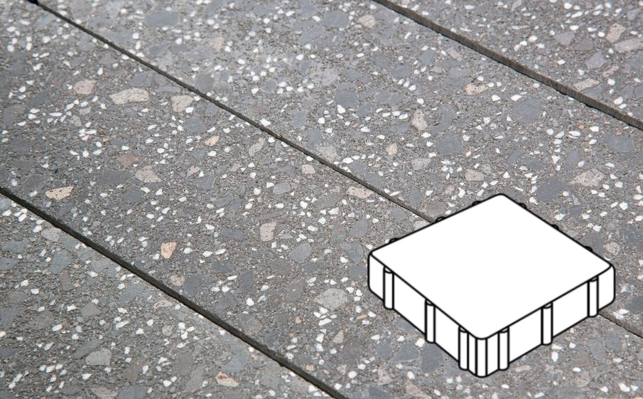 Плитка тротуарная Готика, Granite FINO, Квадрат В.3.К.10, Ильменит, 300*300*100 мм