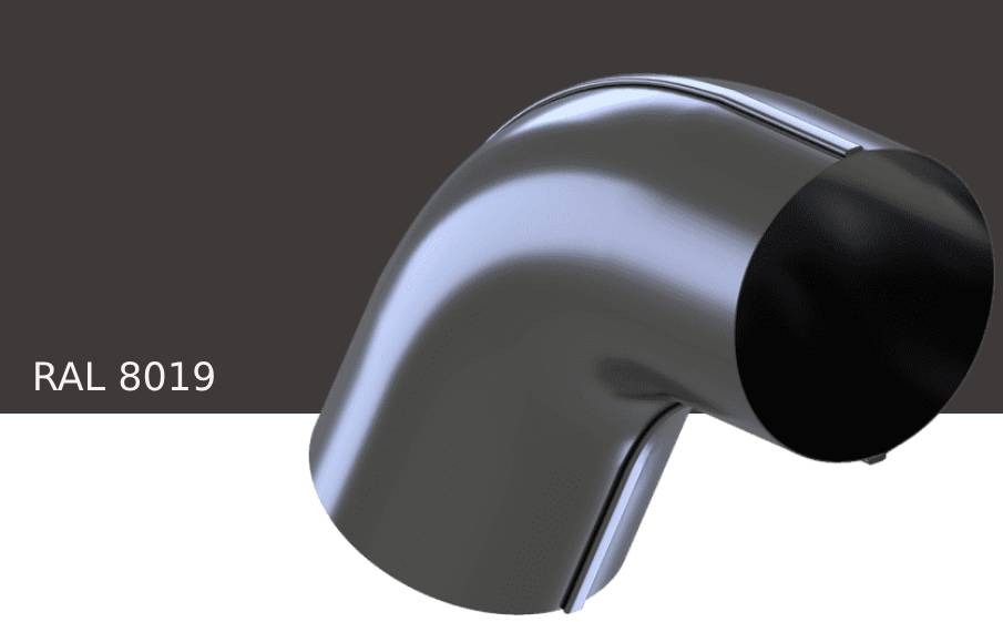 Колено 60 градусов KROP STAL для системы D 150/100 мм, RAL 8019