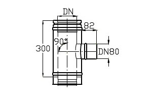 Тройник для дымохода Schiedel ICS 25 SW 80 90 град., D 180/230 мм