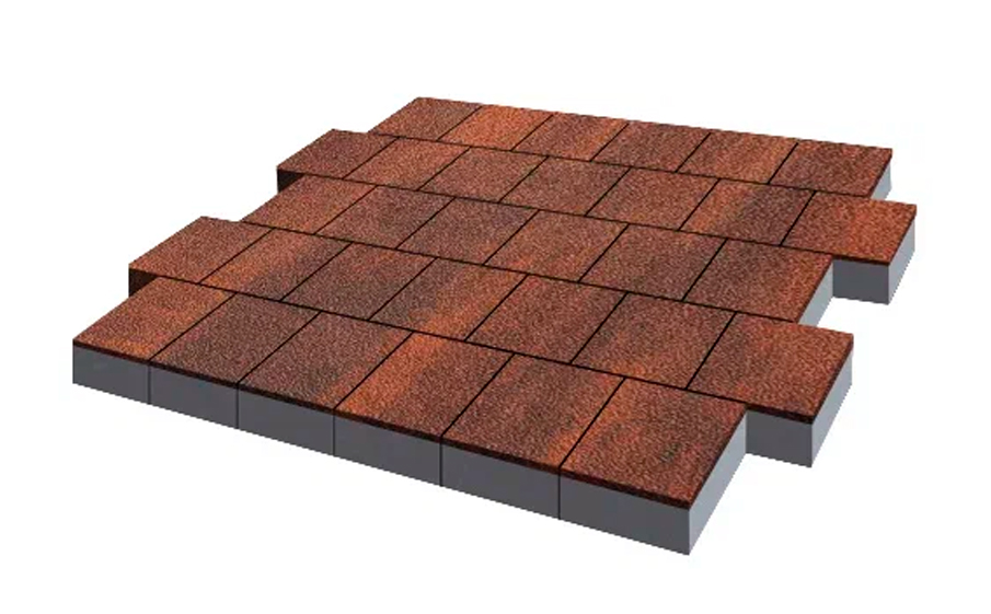 Плитка тротуарная SteinRus Валенсия Б.3.К.8, Native, ColorMix Брук, 300*300*80 мм